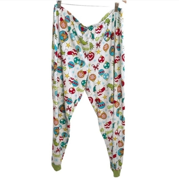 Dr Seuss “The Grinch” Christmas PJ Set Pajamas Women's 3X White All Over Print - Picture 5 of 13